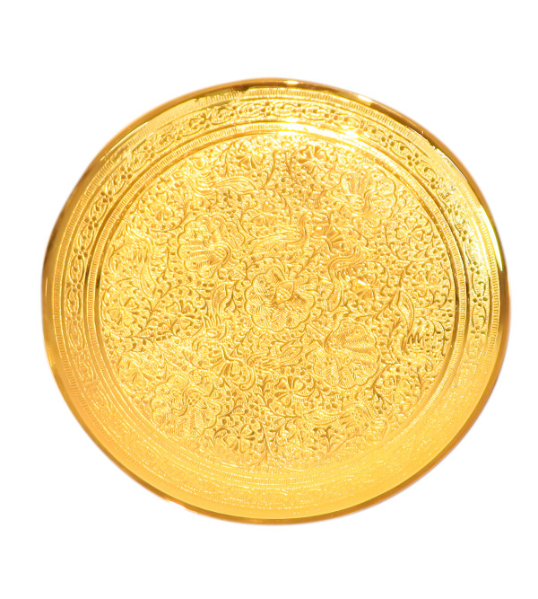 Brass Gold Plated Wall Plate Traditional Design – 8 Inch