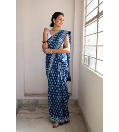 Bagru Block Printed Cotton Saree Assorted Colour & Design