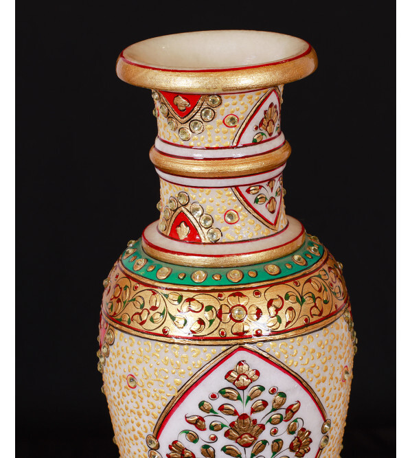 Marble Vase with Gold Leaf Work – Assorted Design (10 Inch) Marble Vase with Gold Leaf Work – Assorted Design (10 Inch)