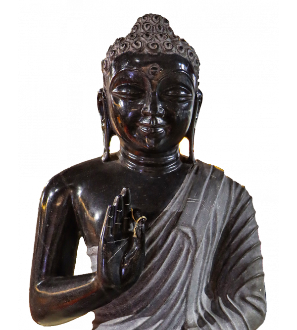 Sitting Buddah Black Stone  Figure ( Note:- Packing & Shipping Charges will be Extra as per actual.)