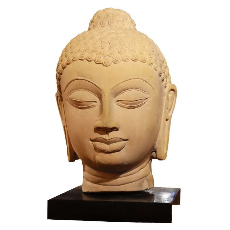 Buddah Head Figure In Sand Stone ( Note:- Packing & Shipping Charges will be Extra as per actual.)