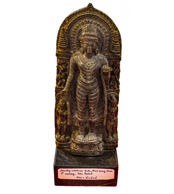 Standing Lokeshwara Buddah With Black Gray Stone ( Note:- Packing & Shipping Charges will be Extra as per actual.)