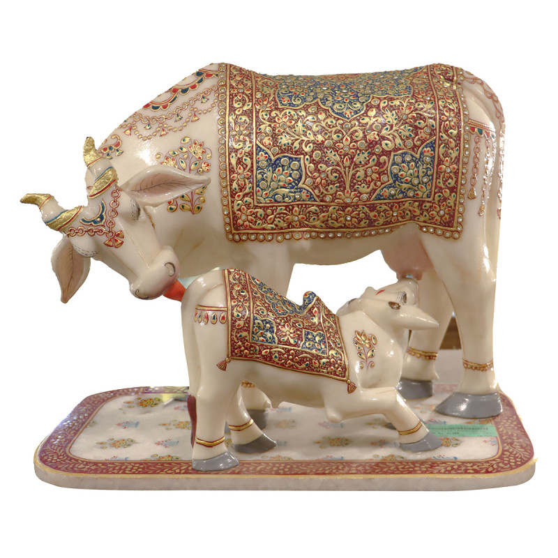 Marble Gold Leaf Cow and Calf