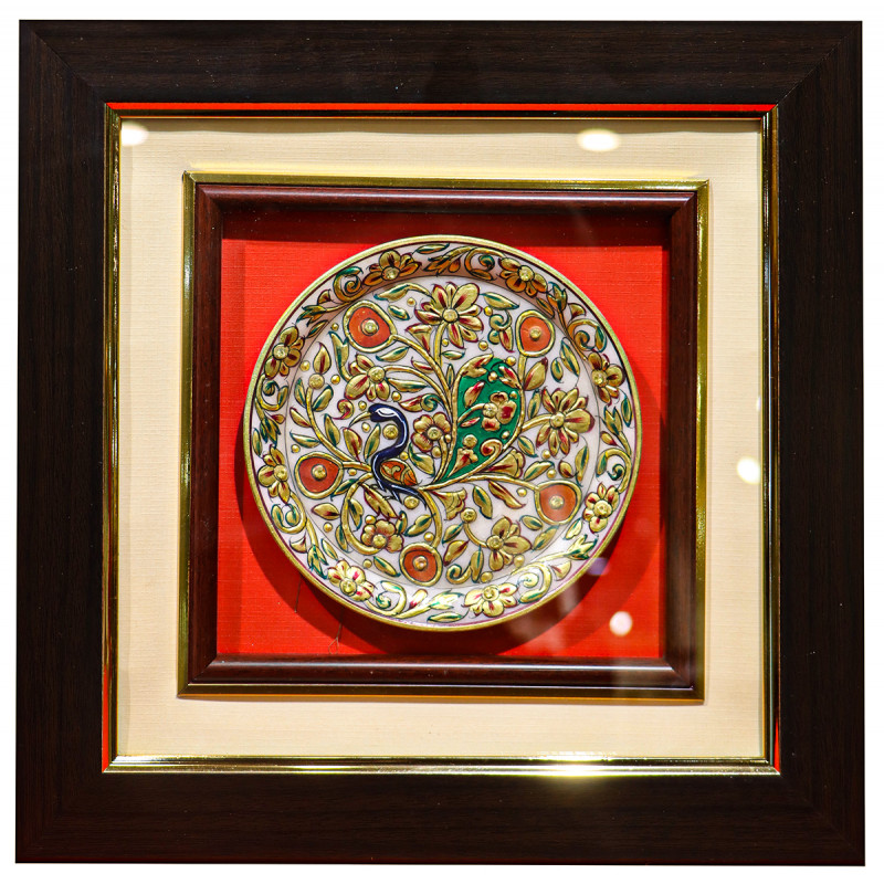 Marble Gold Plated 24KT Work With Framed