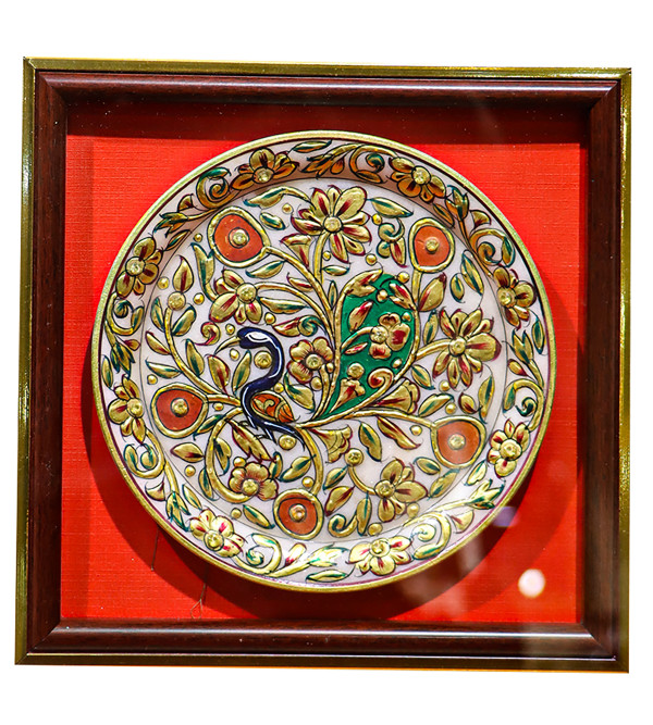 Marble Gold Plated 24KT Work With Framed