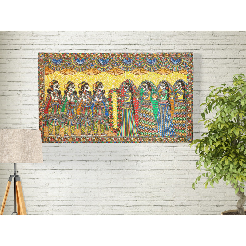 The Unframed Saga of Madhubani Painting – Ram Sita Swayamvar Jaymala