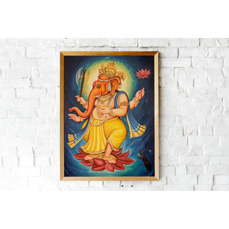 Ganesh Ji Painting On Canvas - (42x65 Inch) 