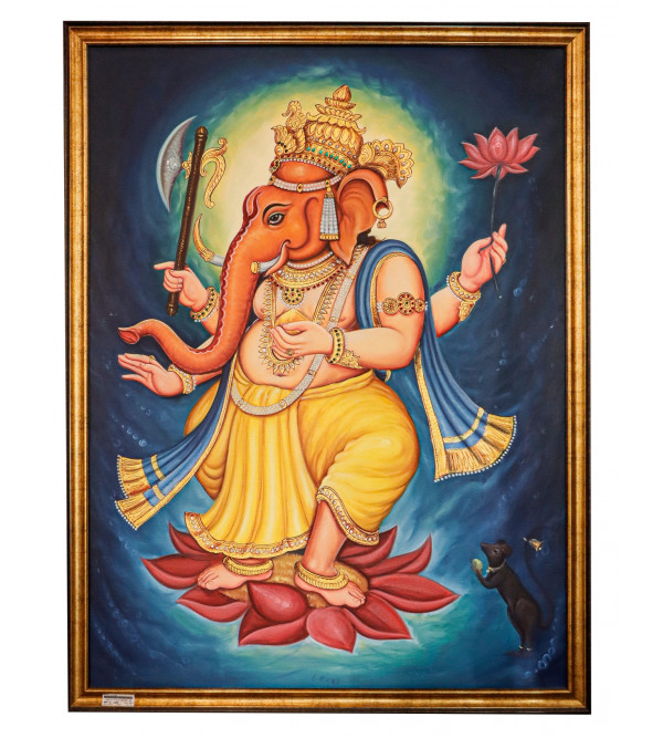 Ganesh Ji Painting On Canvas - (42x65 Inch) 