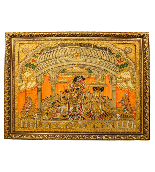Tanjore Painting With Gold Work (Govind Dev Ji) (48X54 Inch)
