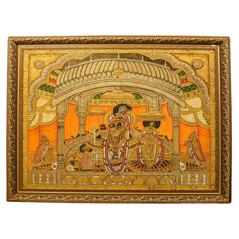Tanjore Painting With Gold Work (Govind Dev Ji) (48X54 Inch)