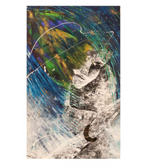 Contamporary Morden Krishna Ji Painting (18x58 Inch) Contamporary Morden Krishna Ji Painting (18x58 Inch)