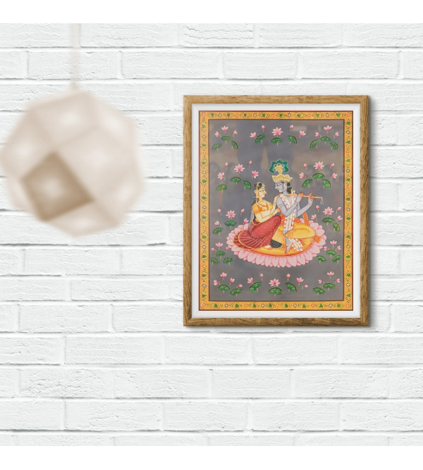 Radha & Krishna Ji Cotton Painting- (23x29 Inch)