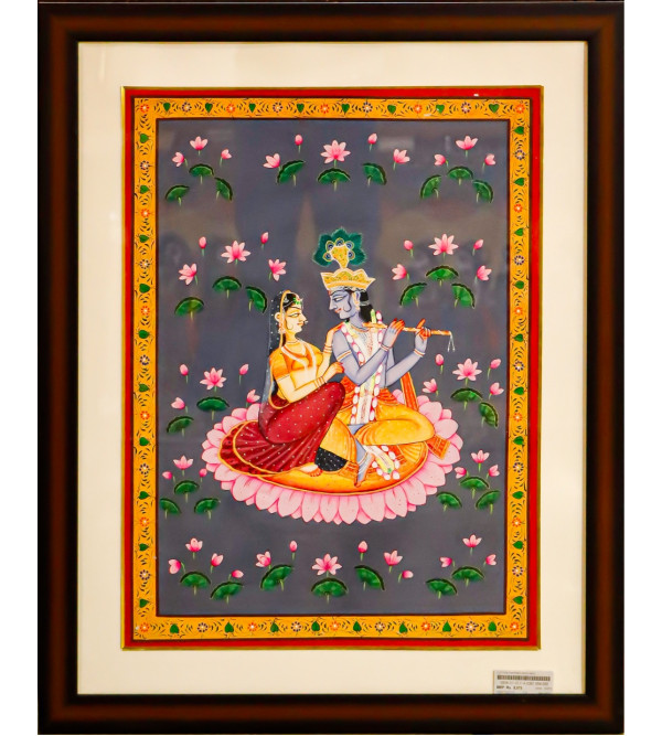 Radha & Krishna Ji Cotton Painting- (23x29 Inch)