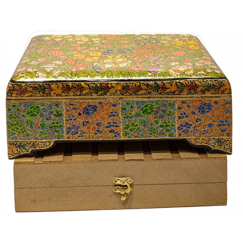 Papier Mache Hand-Crafted Jewelry Box Assorted designs ( Note:- Packing & Shipping Charges will be Extra as per actual.)