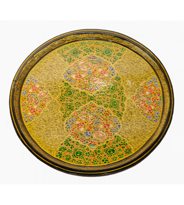 Papier Mache Hand-Crafted Round Tray Assorted Designs ( Note:- Packing & Shipping Charges will be Extra as per actual.)