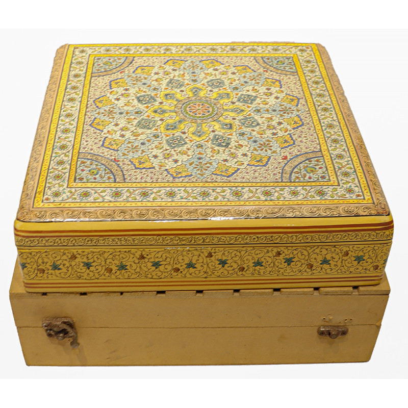 Papier Mache Hand-Crafted Jewelry Box Assorted designs ( Note:- Packing & Shipping Charges will be Extra as per actual.)