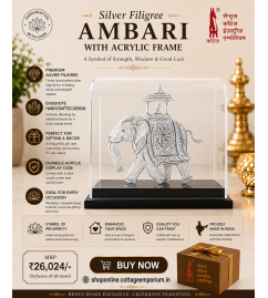 Silver Filigree Ambari  With Acrylic Frame – 92.5