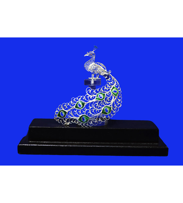 Silver Filigree Peacock With Acrylic Frame  ( 92.5 Sterling Silver )
