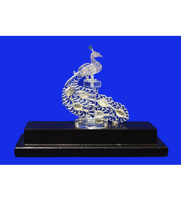 Silver Filigree Peacock With Acrylic Frame  ( 92.5 Sterling Silver )