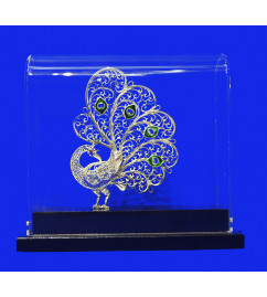Silver Filigree Mayur With Acrylic Frame ( 92.5 sterling silver )