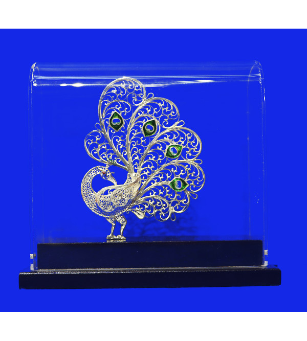 Silver Filigree Mayur With Acrylic Frame ( 92.5 sterling silver )