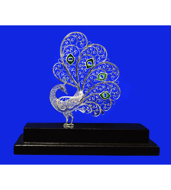 Silver Filigree Mayur With Acrylic Frame ( 92.5 sterling silver )