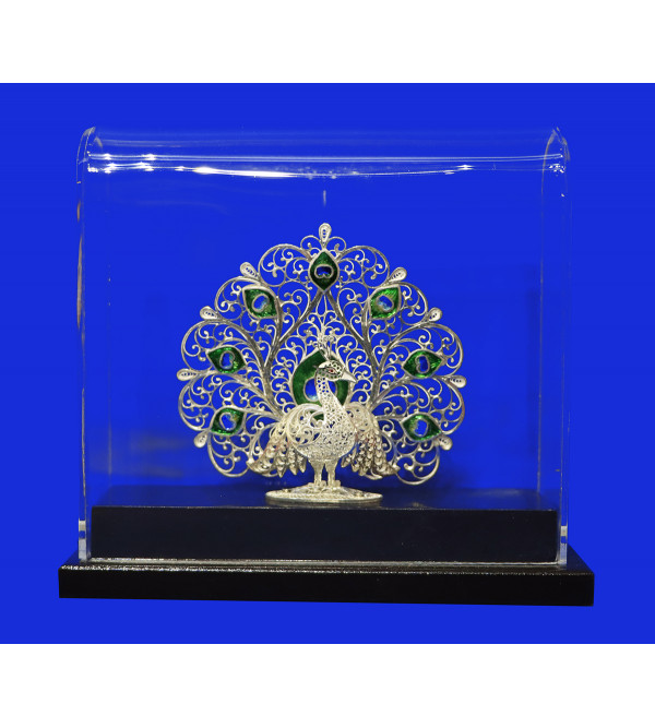 Silver Filigree Mayur Big With Acrylic Frame ( 92.5 Sterling Silver )