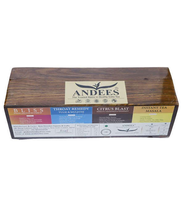 Assorted Herbal & Instant Tea Combo Pack (Bliss, Throat Remedy, Citrus Blast & Instant Masala Tea)
