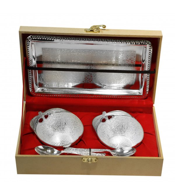 Silver Plated Serving Tray 5 Pieces Set