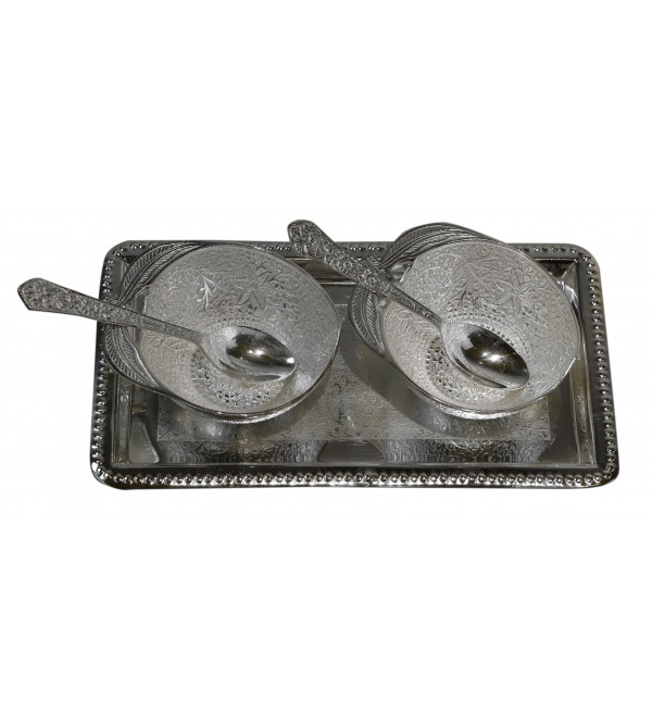 Silver Plated Serving Tray 5 Pieces Set