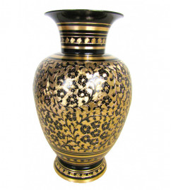 Brass Flower Vase with Fine Enamel Work – 11 Inch