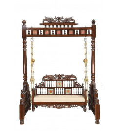 Jhoola With Dhokra Warli Work In Teak Wood ( Note:- Packing & Shipping Charges will be Extra as per actual.)