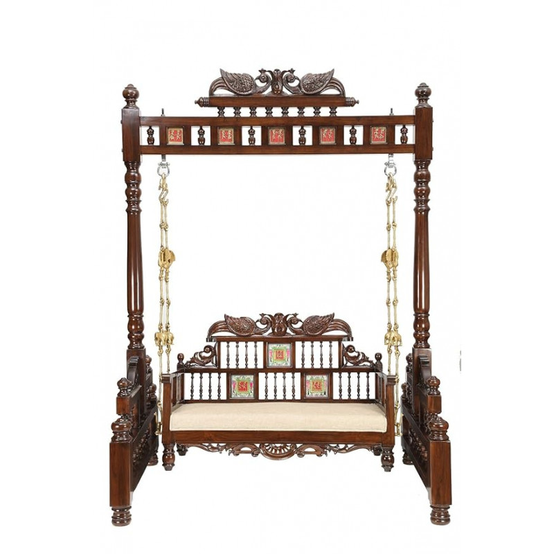 Jhoola With Dhokra Warli Work In Teak Wood ( Note:- Packing & Shipping Charges will be Extra as per actual.)