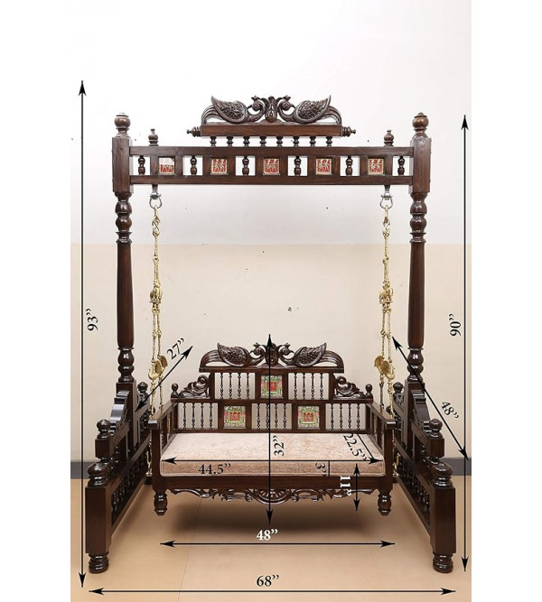 Jhoola With Dhokra Warli Work In Teak Wood ( Note:- Packing & Shipping Charges will be Extra as per actual.)