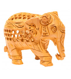Elephant Undercut With Carving In Kadamwood