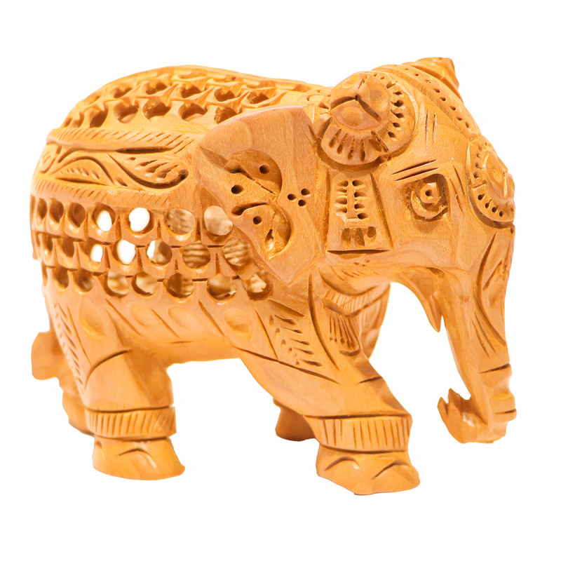 Elephant Undercut With Carving In Kadamwood