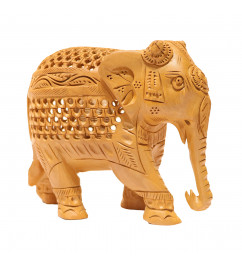 Elephant Undercut With Carving In Kadamwood