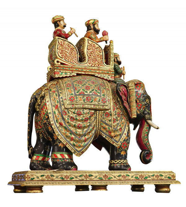 Ambawari Elephant statue In Wooden ( Note:- Packing & Shipping Charges will be Extra as per actual.)