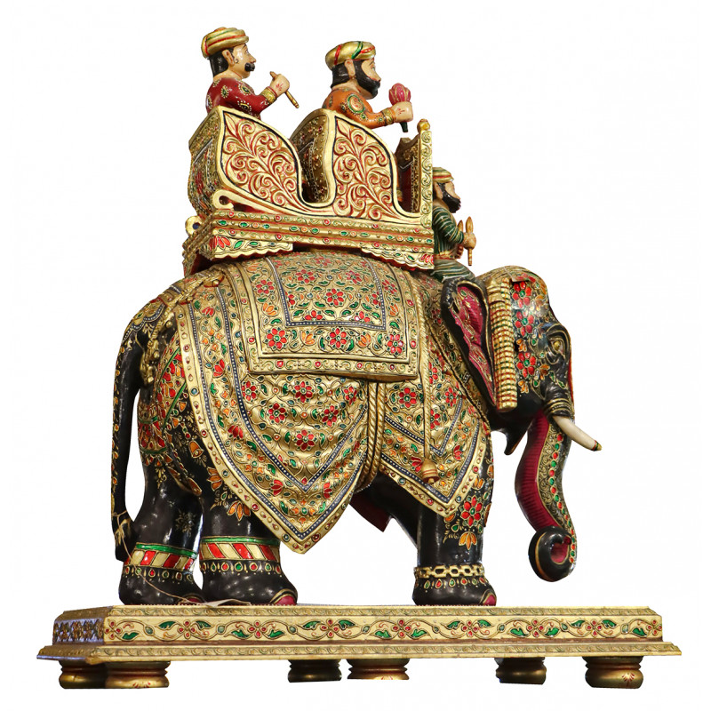Ambawari Elephant statue In Wooden ( Note:- Packing & Shipping Charges will be Extra as per actual.)