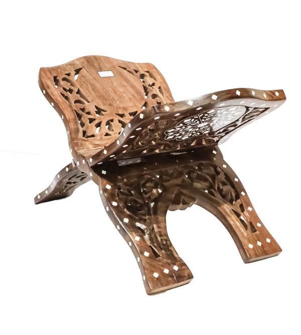 Sheesham Wood Reading Stand Book Box With Acrylic Inlay Work