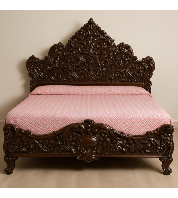 Double Bed In Teak Wood ( Note:- Packing & Shipping Charges will be Extra as per actual.)
