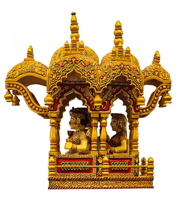 Ambari Painted In Kadamwood ( Note:- Packing & Shipping Charges will be Extra as per actual.)