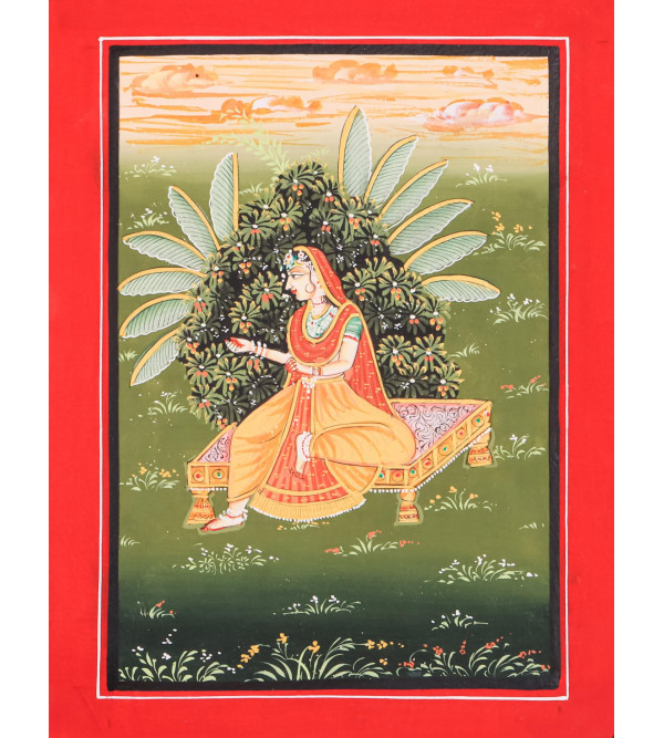  Cotton Painting  Radha Krishna   (Unframed) 12x18 Inch
