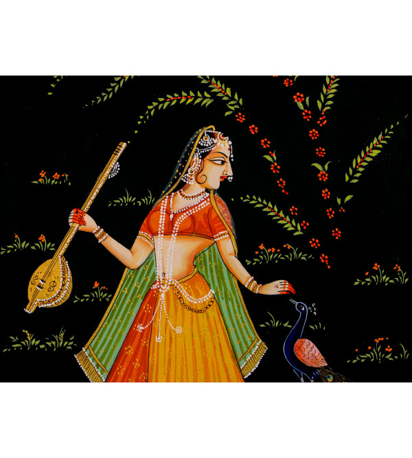  Cotton Painting  Radha Krishna   (Unframed) 12x15 Inch