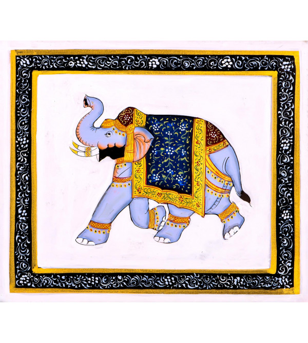  Silk Paintings Elephant (Unframed) 11x10 Inch