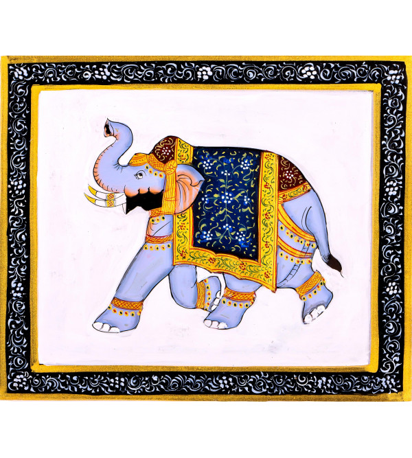  Silk Paintings Elephant (Unframed) 11x10 Inch