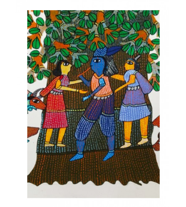 Gond Art Painting For Home Wall Art Decor ( Without Frame )