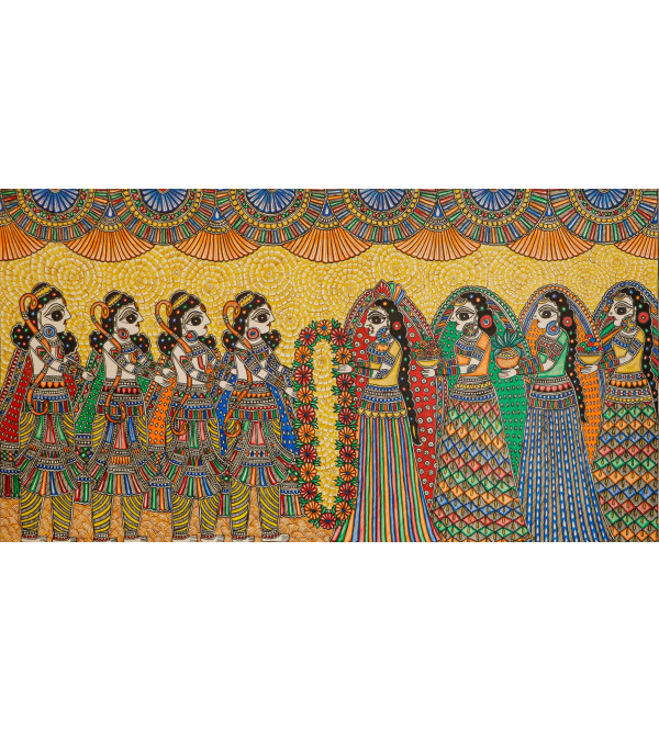 The Unframed Saga of Madhubani Painting - Ramsita Swayamwar Jaymala