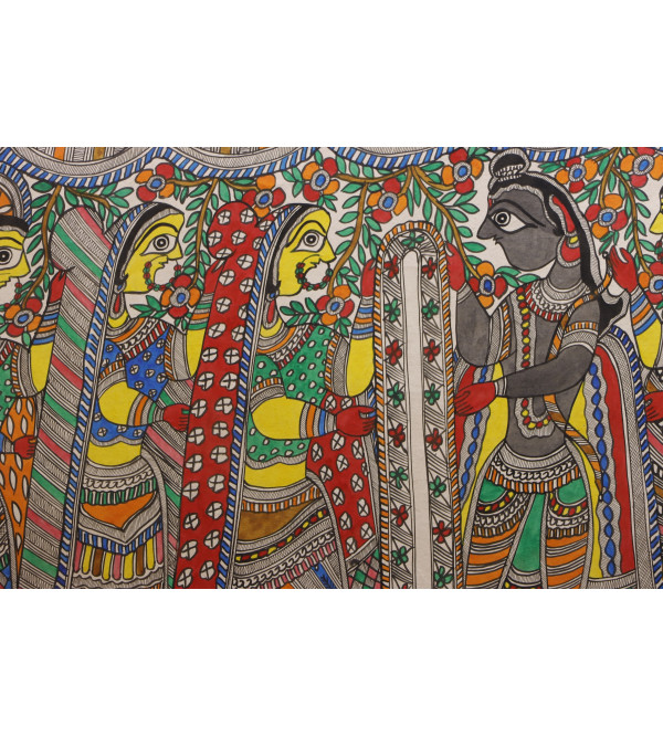 Exquisite Unframed Madhubani Ram Soyambar Painting