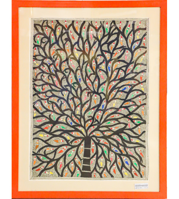 The Beauty of Madhubani's Tree Painting Unframed
